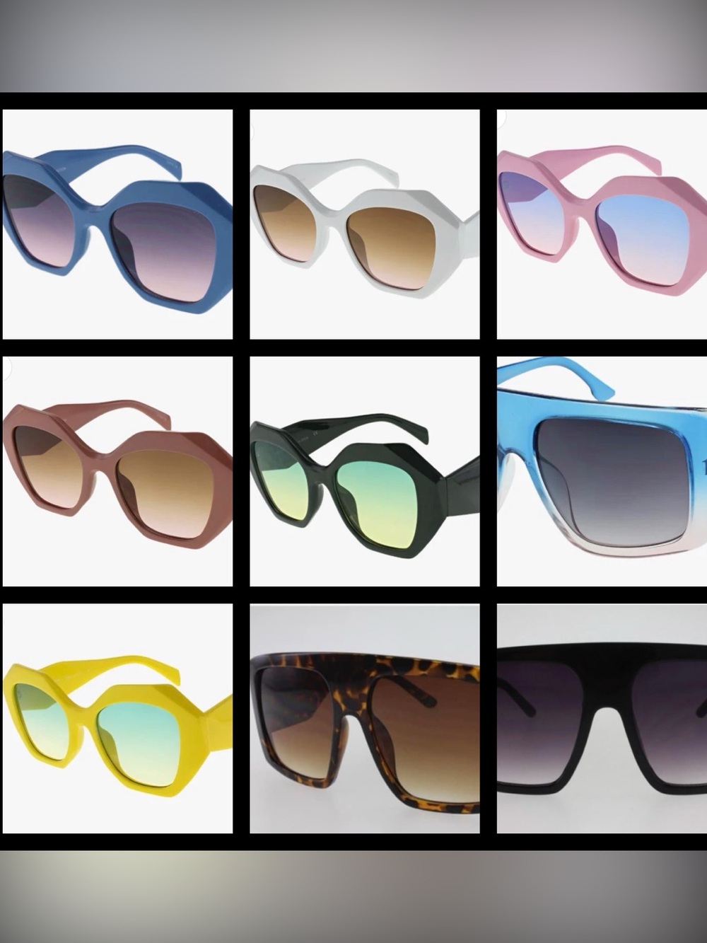 Bold Black Geometric Women's Sunglasses